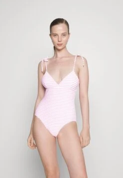 Seafolly Sorrento Stripe Wrap Front Maillot - Badpak - Parfait Pink