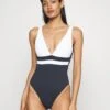 Seafolly Slice Of Splice Deep V Neck One Piece - Badpak - White -Fashion Verkoop 48ff13b276f14dd6a54ee3bf9bf5f609