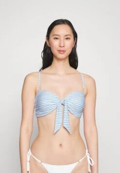 Seafolly Summer Crush Twist Tie Front Bandeau - Bikinitop - Powder Blue