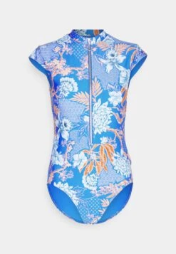 Seafolly Eden Zip Front One Piece - Badpak - Azure -Fashion Verkoop 52a71cd2656146c190d56a276a973a8a