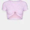 Seafolly Sorrento Stripe Short Sleeve Ring Crop Top - Pyjamashirt - Parfait Pink -Fashion Verkoop 7af1f35c55d74320a688602d14de5cac