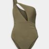Seafolly Collective One Shoulder One Piece - Badpak - Dark Olive