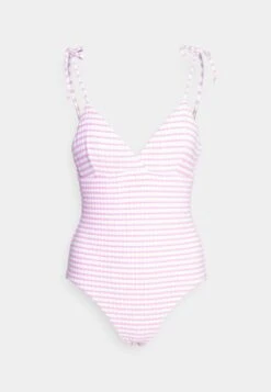 Seafolly Sorrento Stripe Wrap Front Maillot - Badpak - Parfait Pink -Fashion Verkoop cb1d4e7110694227b63998e9b49c0364