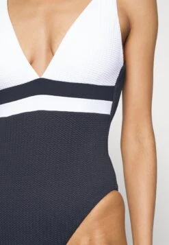 Seafolly Slice Of Splice Deep V Neck One Piece - Badpak - White -Fashion Verkoop dafbfee6e5c4492e9ef3cec56fefe2d0