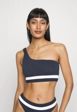 Seafolly Slice Of Splice Spliced One Shoulder - Bikinitop - White/Black