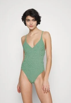 Seafolly Second Wave Vneck One Piece - Badpak - Palm Green