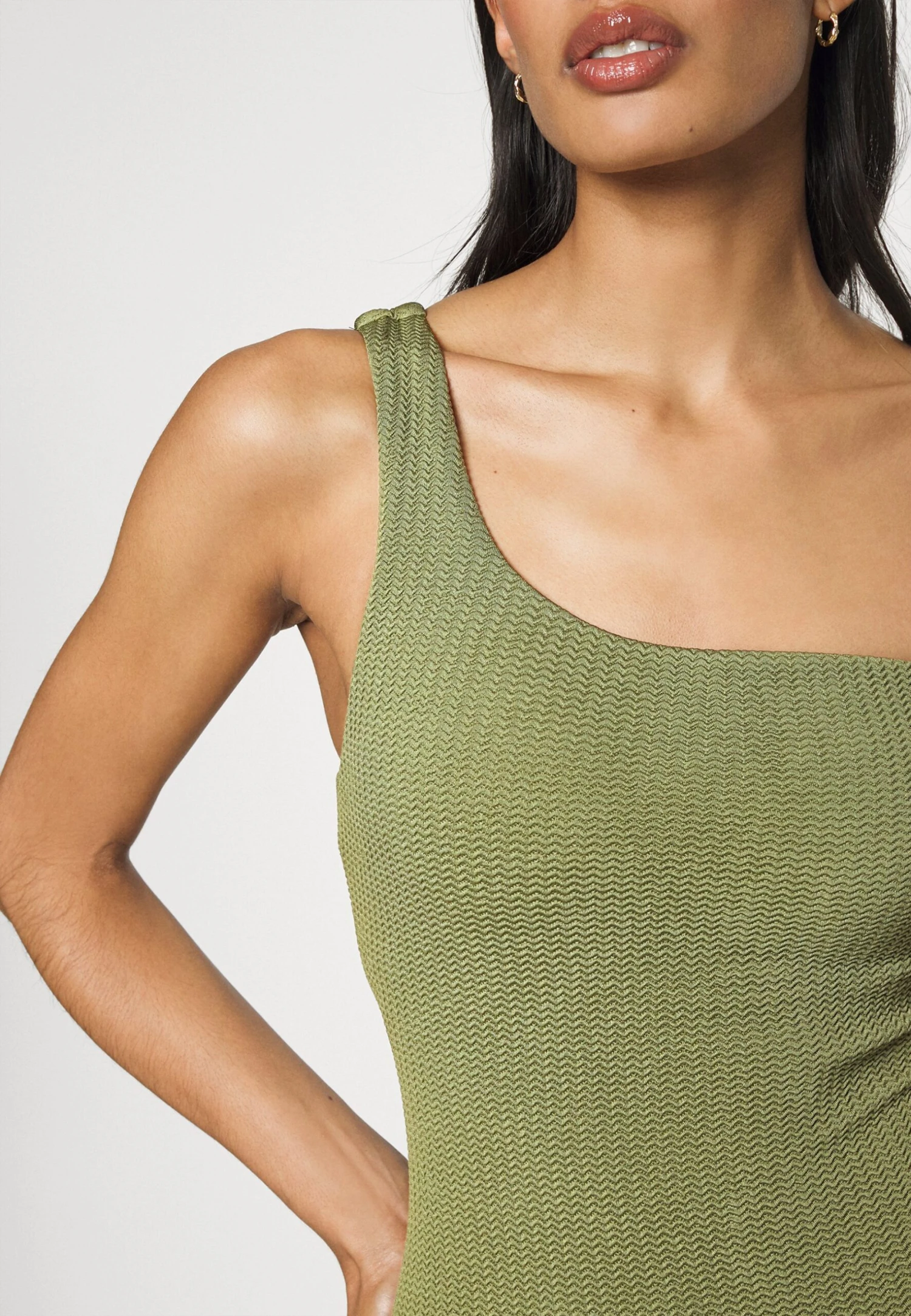 Seafolly Dive One Shoulder One Piece - Badpak - Khaki 7 Seafolly Dive One Shoulder One Piece - Badpak - Khaki - Afbeelding 5